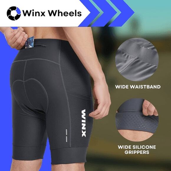 WINX Luxe Biking Shorts in Black, size L, Cycling Performance Pocket Anti Chaf - Picture 3 of 13